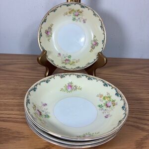 Vintage Transor ware Japan 5" Dessert Fruit Bowls Grandmacore Floral 4